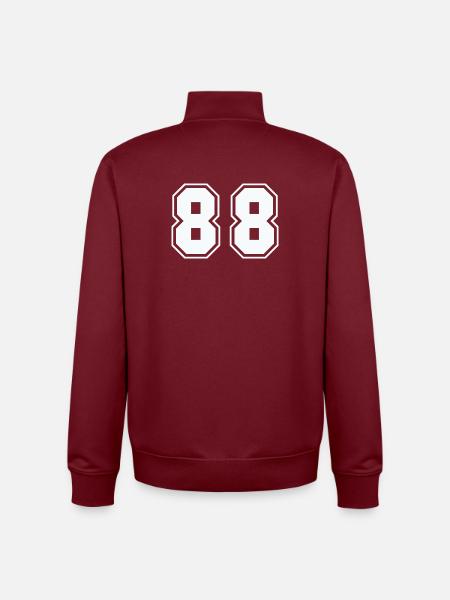 Double Eight Outline Retro - Unisex Organic Zip Sweatshirt by Stanley/Stella - burgundy