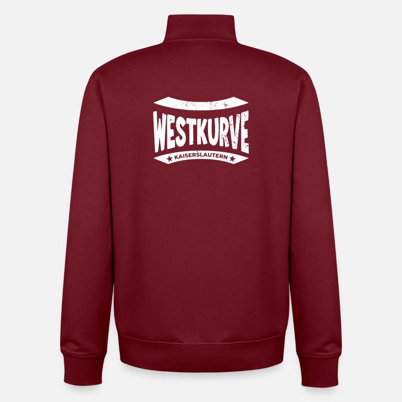 Kaiserslautern Stadium, Bag, Socks, Mug - Unisex Organic Zip Sweatshirt by Stanley/Stella - burgundy