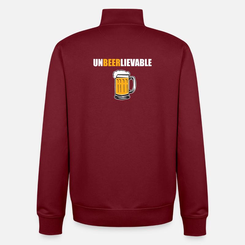 Design drôle incroyable - Sweat zippé unisexe en coton bio Stanley/Stella - bordeaux