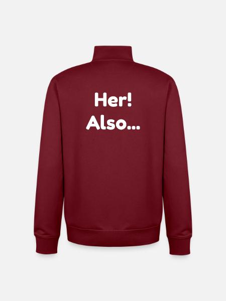 pfälzischer spruch damen, her...also - Unisex Organic Zip Sweatshirt von Stanley/Stella - Burgunderrot