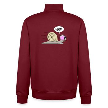 Racing snail - now also in pink - Unisex Organic Zip Sweatshirt by Stanley/Stella - burgundy - Back - AI Model Male 185 dark (185cm)