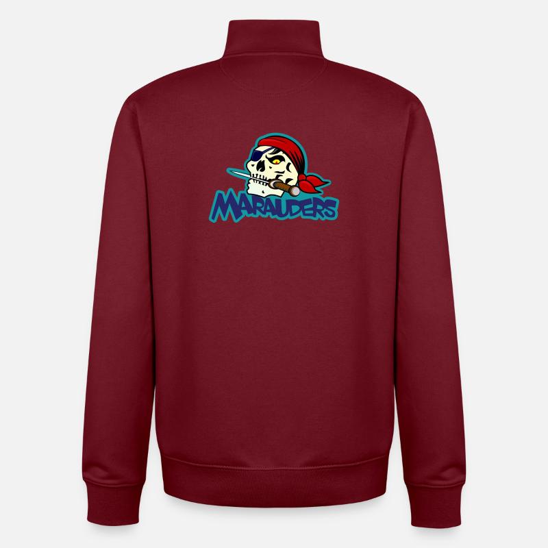 Piratenschädel-Marodeure - Unisex Organic Zip Sweatshirt von Stanley/Stella - Burgunderrot