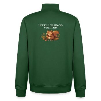 Little Things Matter Squirrel Cottagecore Farm - Unisex Organic Zip Sweatshirt by Stanley/Stella - bottle green - Back - AI Model Male 185 dark (185cm)