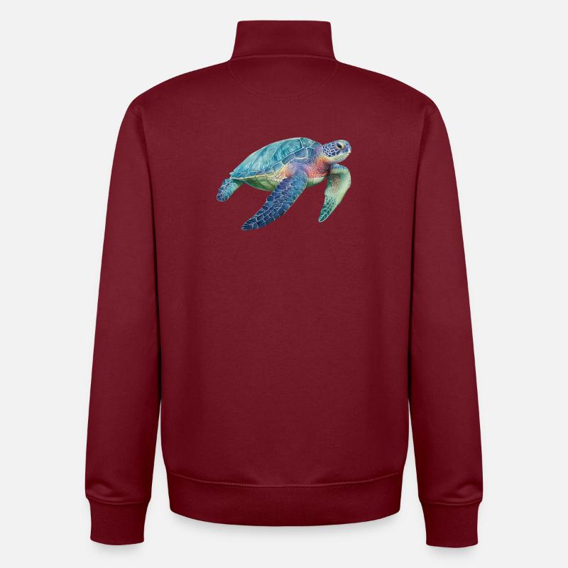 Tortue - Sweat zippé unisexe en coton bio Stanley/Stella - bordeaux