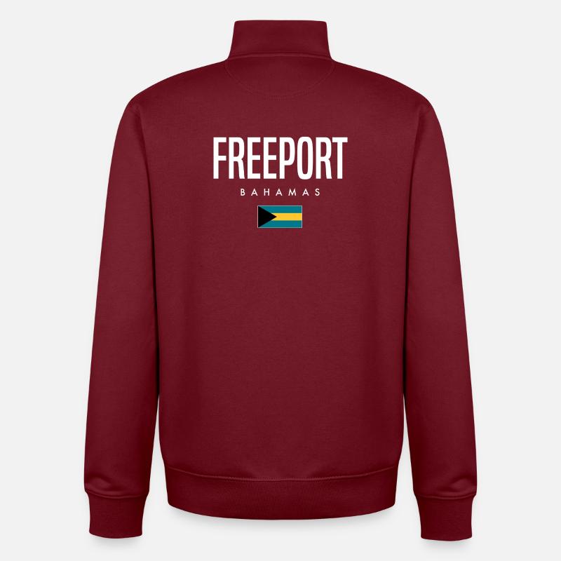 Freeport Bahamas - Unisex Organic Zip Sweatshirt von Stanley/Stella - Burgunderrot