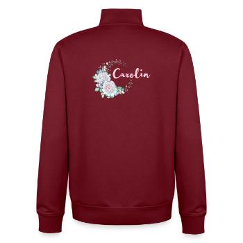 Für Carolin - Unisex Organic Zip Sweatshirt von Stanley/Stella - Burgunderrot - Hinten - AI Model Male 185 dark (185cm)