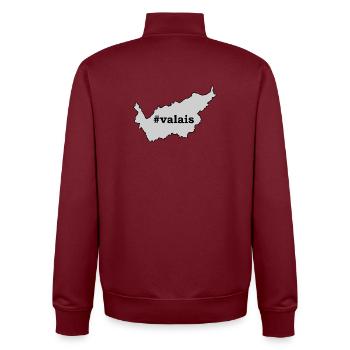 VS Valais / Wallis - Sweat zippé unisexe en coton bio Stanley/Stella - bordeaux - Dos - AI Model Male 185 dark (185cm)