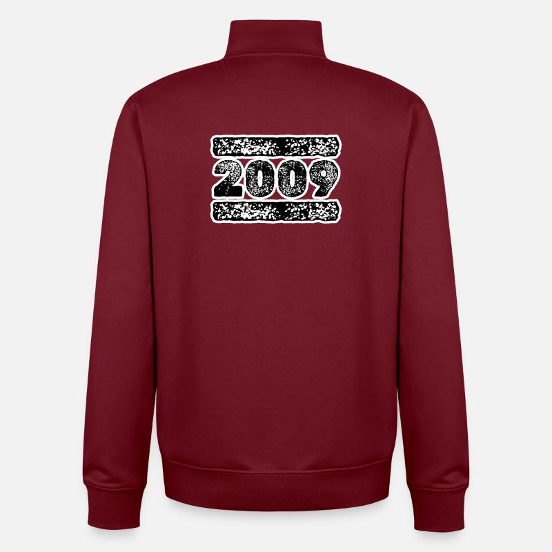 Année 2009 - Sweat zippé unisexe en coton bio Stanley/Stella - bordeaux
