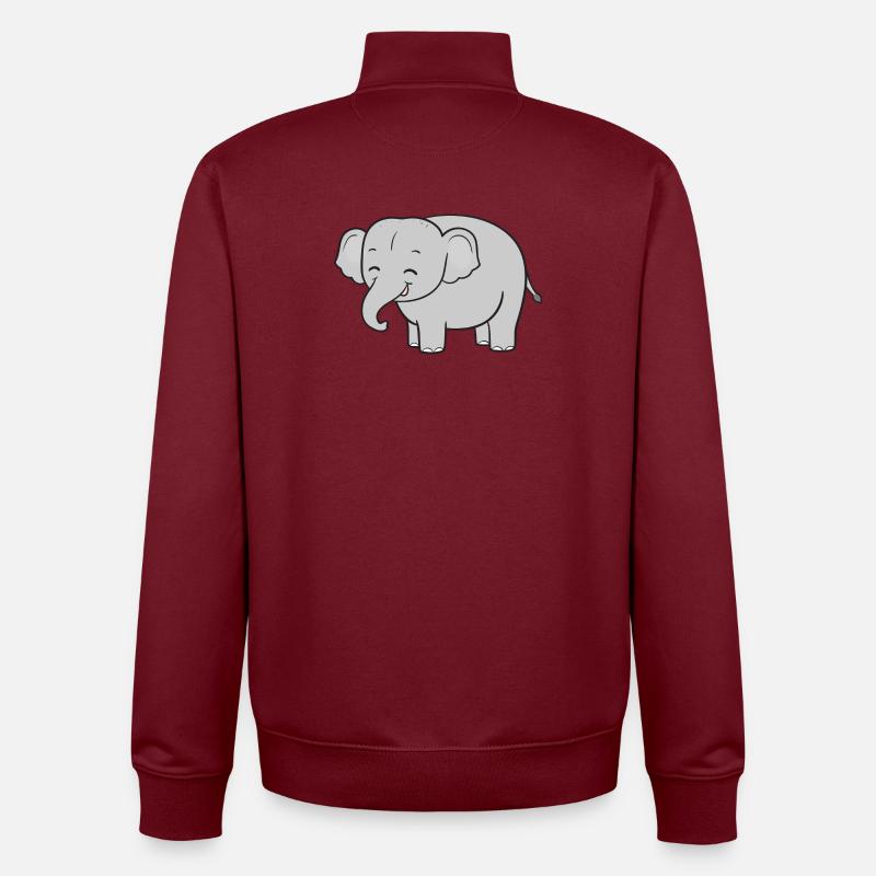 Éléphants éléphants - Sweat zippé unisexe en coton bio Stanley/Stella - bordeaux