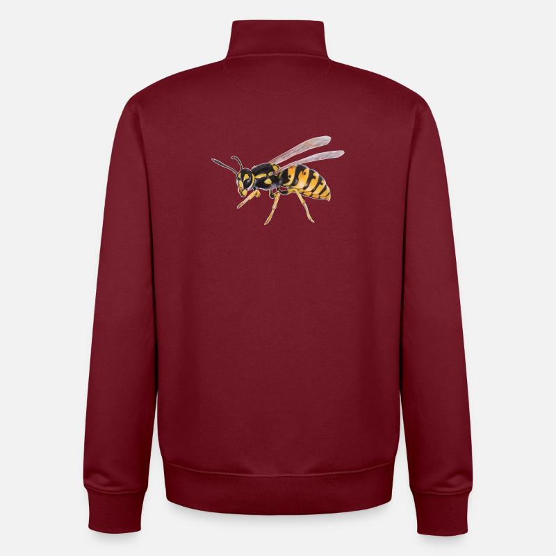 Guêpe - Sweat zippé unisexe en coton bio Stanley/Stella - bordeaux