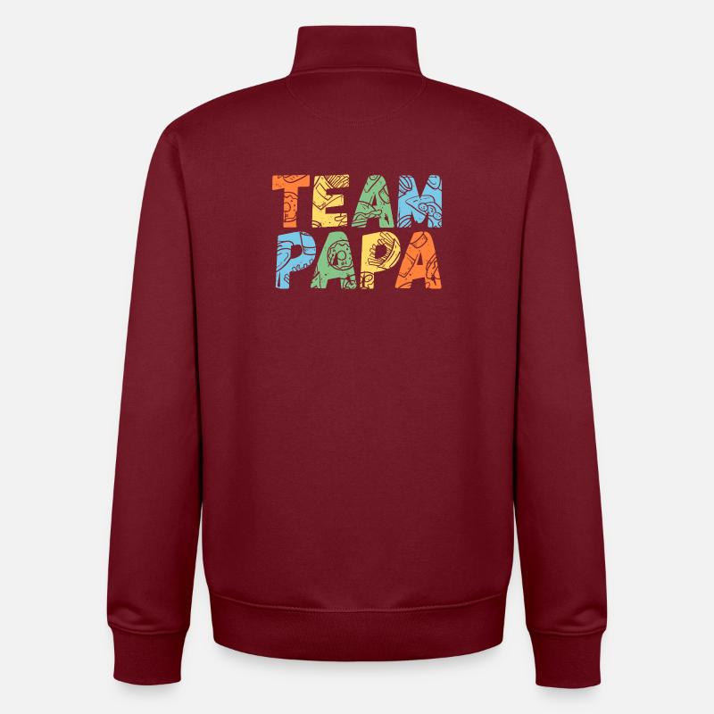 Mère Équipe Maman - Sweat zippé unisexe en coton bio Stanley/Stella - bordeaux