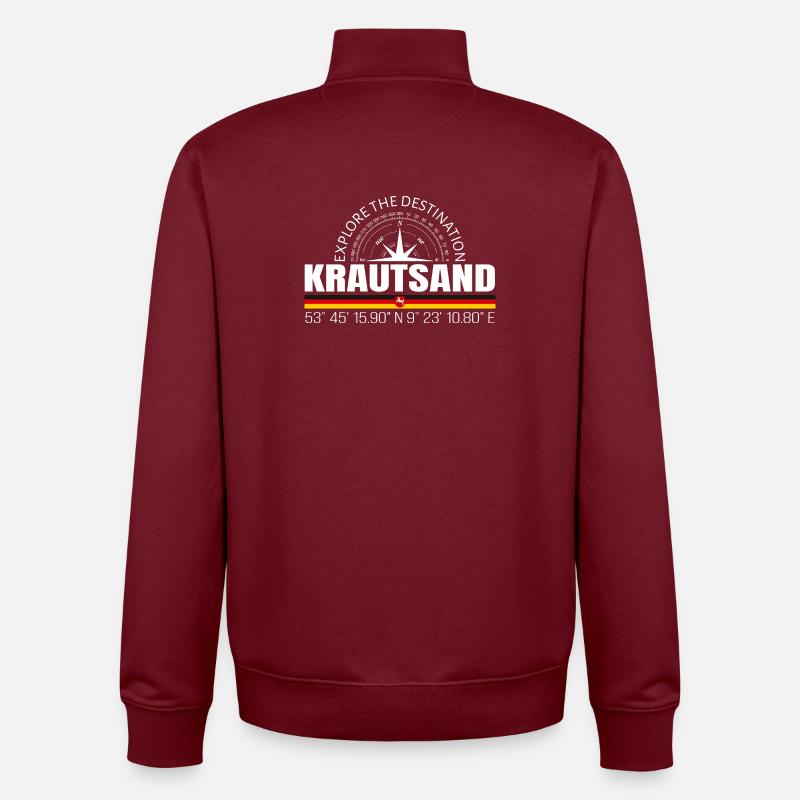 Krautsand - Unisex Organic Zip Sweatshirt von Stanley/Stella - Burgunderrot