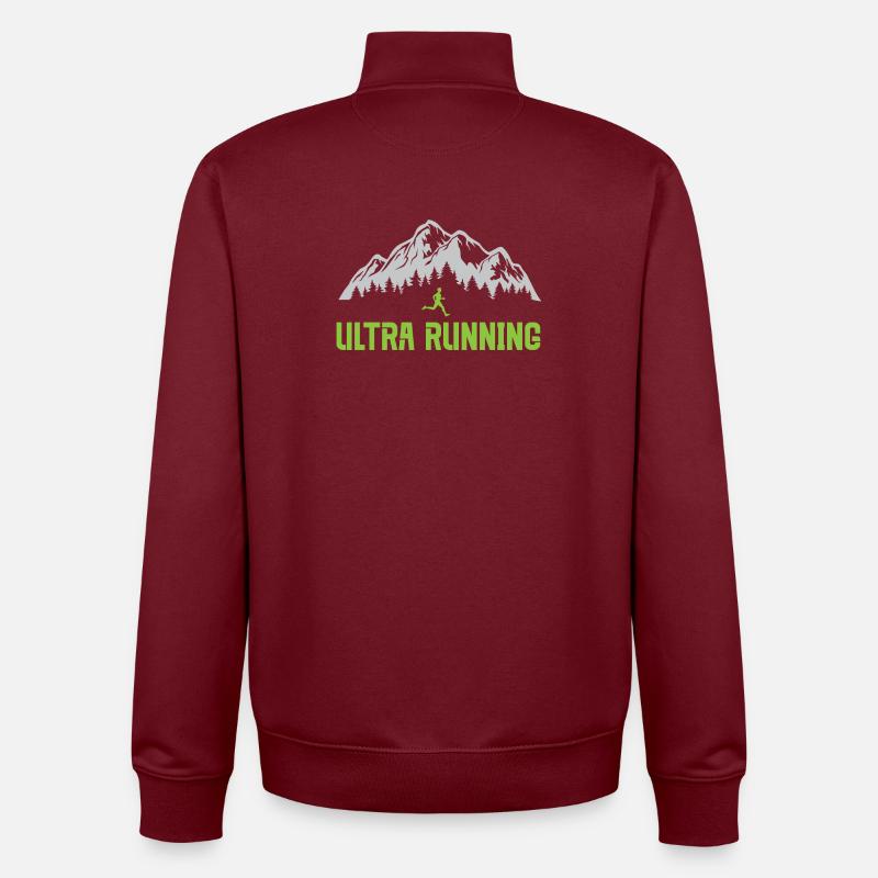 Ultra course à pied - Sweat zippé unisexe en coton bio Stanley/Stella - bordeaux