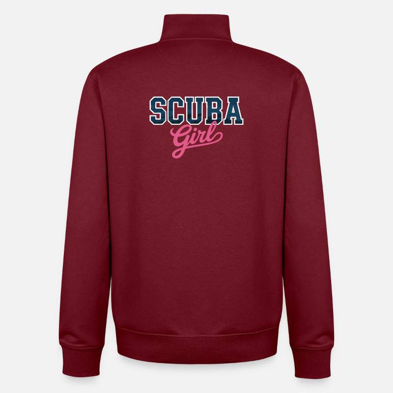 Conception de fille de plongée - Sweat zippé unisexe en coton bio Stanley/Stella - bordeaux
