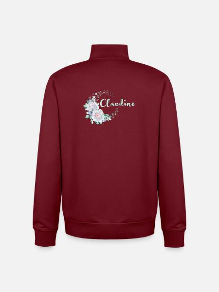For Claudine - Unisex Organic Zip Sweatshirt by Stanley/Stella - burgundy