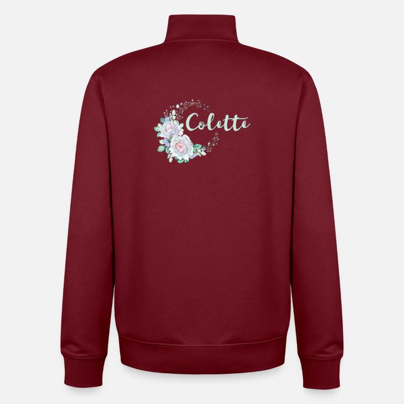 For Colette - Unisex Organic Zip Sweatshirt by Stanley/Stella - burgundy