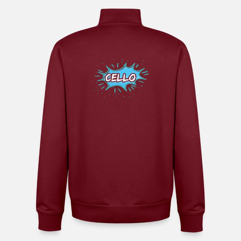 Geschenk Cello - Unisex Organic Zip Sweatshirt von Stanley/Stella - Burgunderrot
