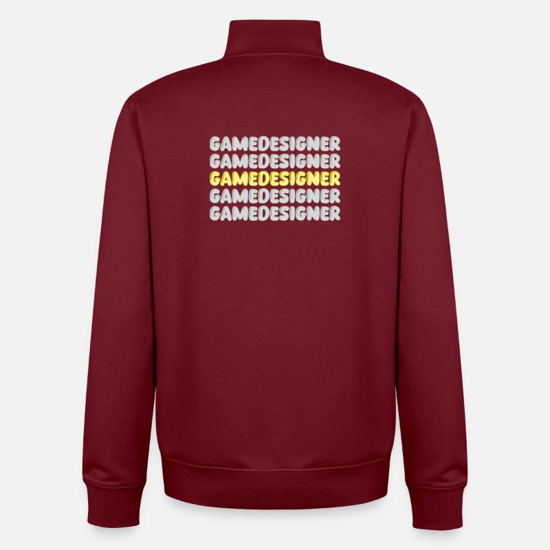 Work Game Designer - Unisex Organic Zip Sweatshirt by Stanley/Stella - burgundy