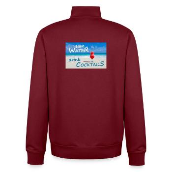 COCKTAILS - Unisex Organic Zip Sweatshirt von Stanley/Stella - Burgunderrot - Hinten - AI Model Male 185 dark (185cm)