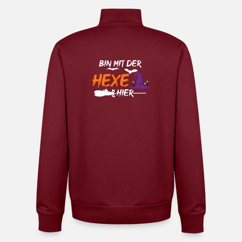Sorcière d’Halloween - Sweat zippé unisexe en coton bio Stanley/Stella - bordeaux