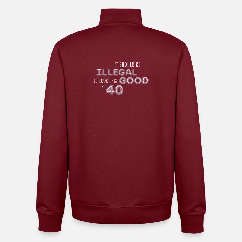 Illegal appearance with 40 neon - Unisex Organic Zip Sweatshirt by Stanley/Stella - burgundy