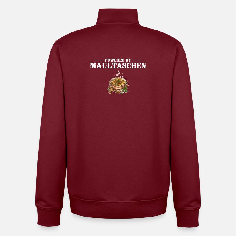 Propulsé par Maultaschen – Schwabe Gift - Sweat zippé unisexe en coton bio Stanley/Stella - bordeaux