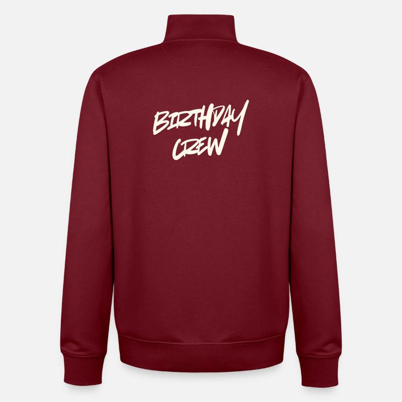 Équipe d’anniversaire - Sweat zippé unisexe en coton bio Stanley/Stella - bordeaux