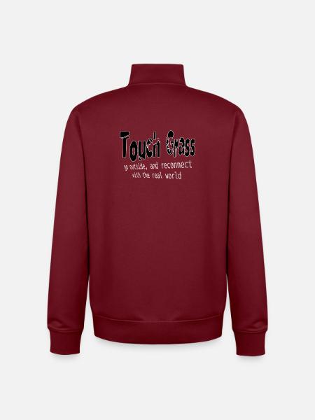 Touchin Grass Outdoor Reconnect - Unisex Organic Zip Sweatshirt by Stanley/Stella - burgundy