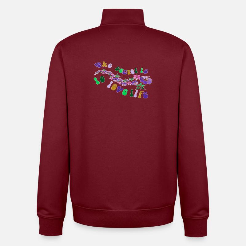 Fleur de Tiare - Sweat zippé unisexe en coton bio Stanley/Stella - bordeaux