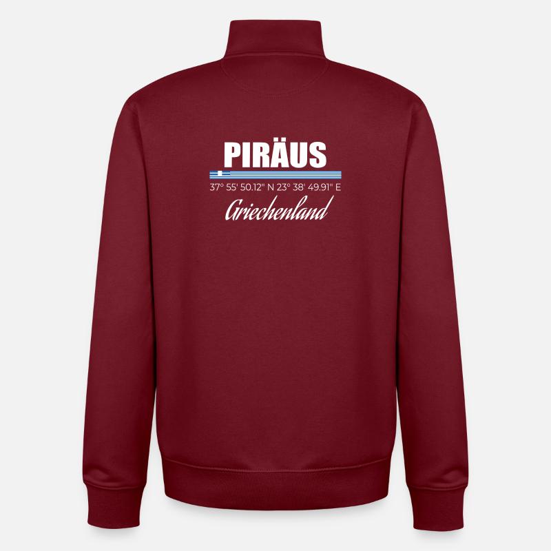 Pirée - Sweat zippé unisexe en coton bio Stanley/Stella - bordeaux