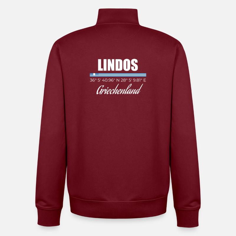 Lindos - Unisex Organic Zip Sweatshirt von Stanley/Stella - Burgunderrot