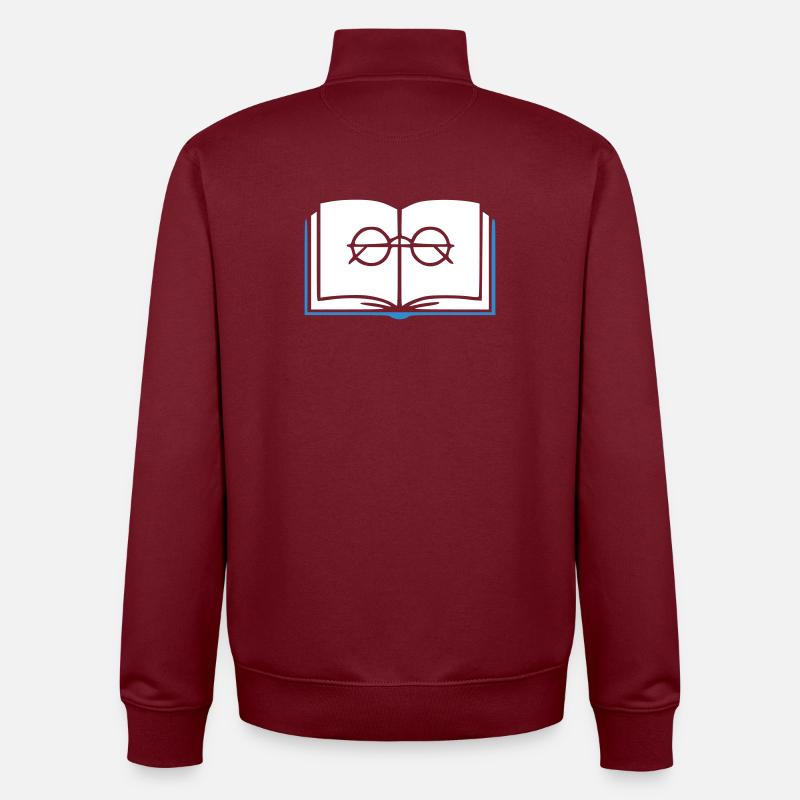 Aperçu du livre et des lunettes - Sweat zippé unisexe en coton bio Stanley/Stella - bordeaux