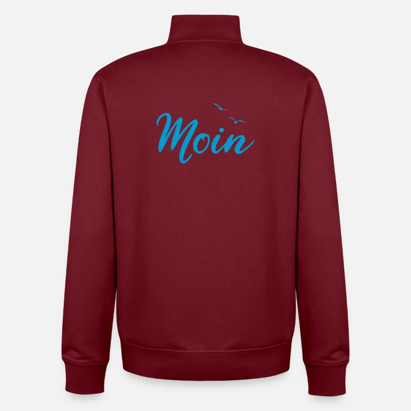 Moin - Spruch Design Geschenk - Unisex Organic Zip Sweatshirt von Stanley/Stella - Burgunderrot