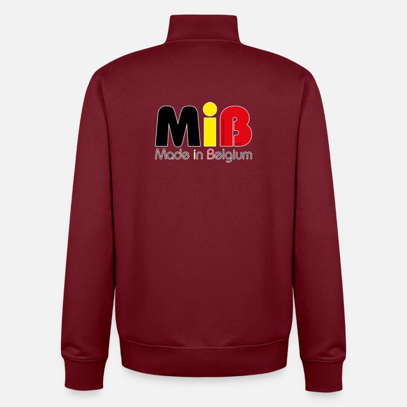 MiB Made in Belgium – Version 2018 - Unisex Organic Zip Sweatshirt von Stanley/Stella - Burgunderrot