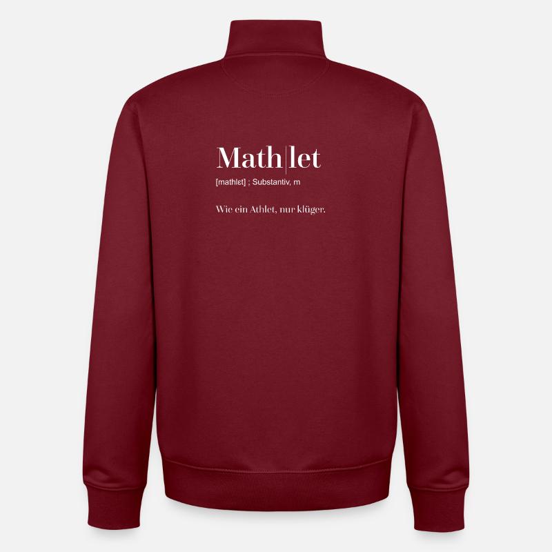 Woerterbuch Mathlet weiß - Unisex Organic Zip Sweatshirt von Stanley/Stella - Burgunderrot