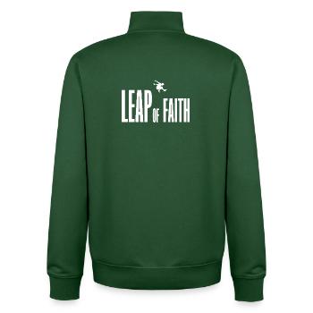 Shirt Leap of Faith white - Unisex Organic Zip Sweatshirt by Stanley/Stella - bottle green - Back - AI Model Male 185 dark (185cm)