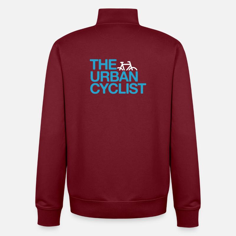 Der urbane Radfahrer - Unisex Organic Zip Sweatshirt von Stanley/Stella - Burgunderrot