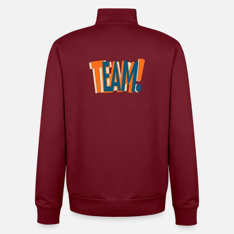 Conception de texte en équipe - Sweat zippé unisexe en coton bio Stanley/Stella - bordeaux