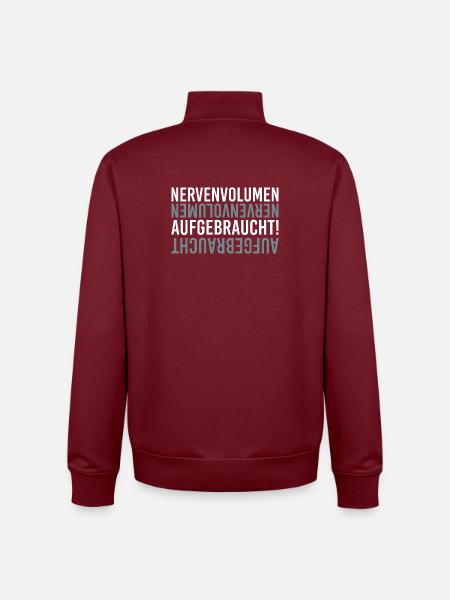 Nerve volume used up - Unisex Organic Zip Sweatshirt by Stanley/Stella - burgundy