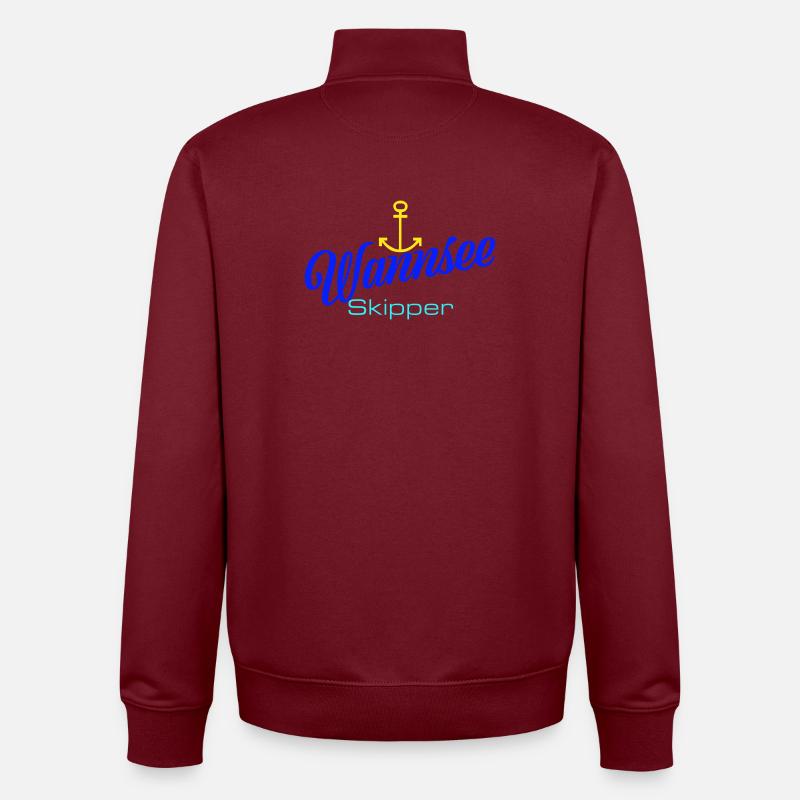 Berlin: Wannsee-Skipper mit Anker - Unisex Organic Zip Sweatshirt von Stanley/Stella - Burgunderrot