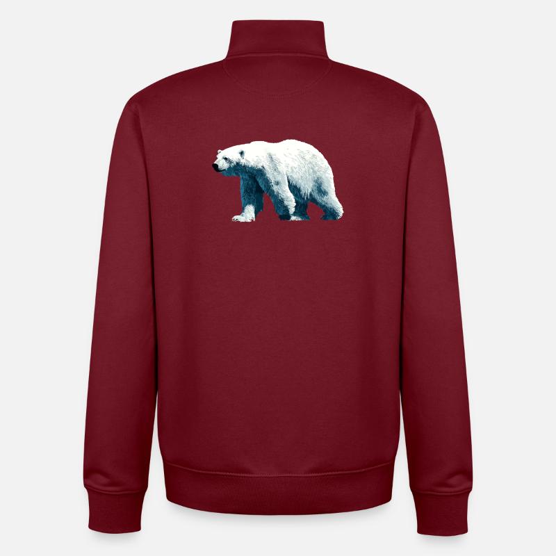 Polar Bear Polar Bear - Unisex Organic Zip Sweatshirt by Stanley/Stella - burgundy