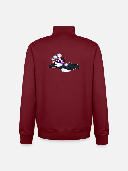 Panda Swimming Goggles Summer - Unisex Organic Zip Sweatshirt by Stanley/Stella - burgundy