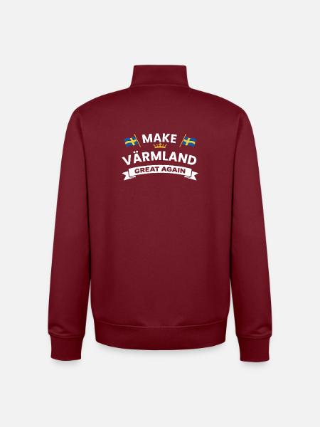 Värmland again – Patriotic emblem design - Unisex Organic Zip Sweatshirt by Stanley/Stella - burgundy