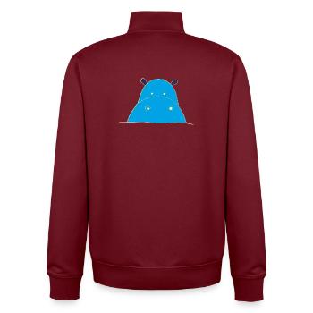 Blauer Hippo nilpferd - Unisex Organic Zip Sweatshirt von Stanley/Stella - Burgunderrot - Hinten - AI Model Male 185 dark (185cm)