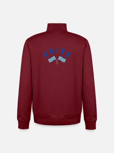 Chios Croisé des drapeaux grecs - Sweat zippé unisexe en coton bio Stanley/Stella - bordeaux