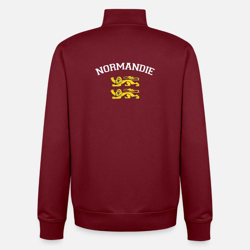 Normandy T-Shirt Humor Gift - Unisex Organic Zip Sweatshirt by Stanley/Stella - burgundy