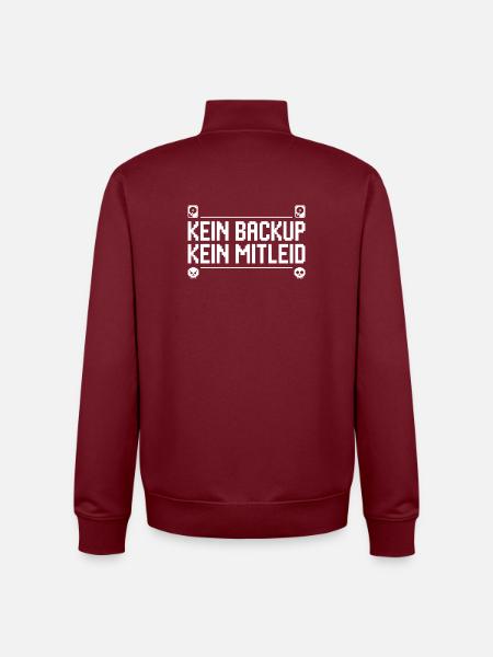 Kein Backup Kein Mitleid - Unisex Organic Zip Sweatshirt von Stanley/Stella - Burgunderrot