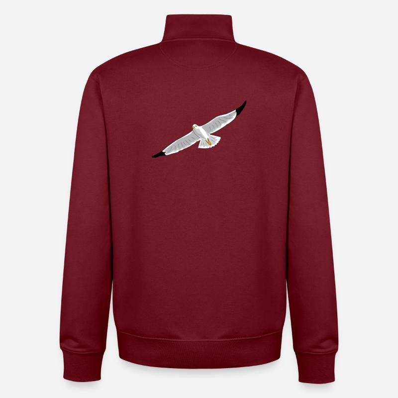 fliegende moewe vogel strand - Unisex Organic Zip Sweatshirt von Stanley/Stella - Burgunderrot