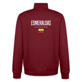 Esmeraldas Ecuador Ecuadorians - Unisex Organic Zip Sweatshirt by Stanley/Stella - burgundy - Back - AI Model Male 185 dark (185cm)