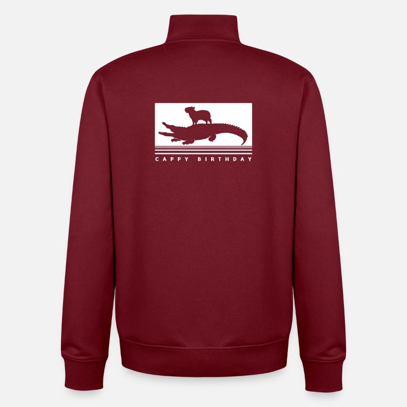 Joyeux anniversaire Capybara Joyeux anniversaire - Sweat zippé unisexe en coton bio Stanley/Stella - bordeaux